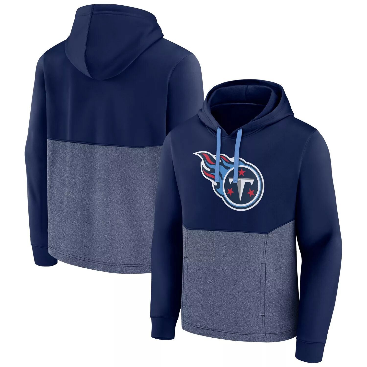 

Мужской темно-синий пуловер с капюшоном Tennessee Titans Winter Camp с фирменным логотипом Fanatics