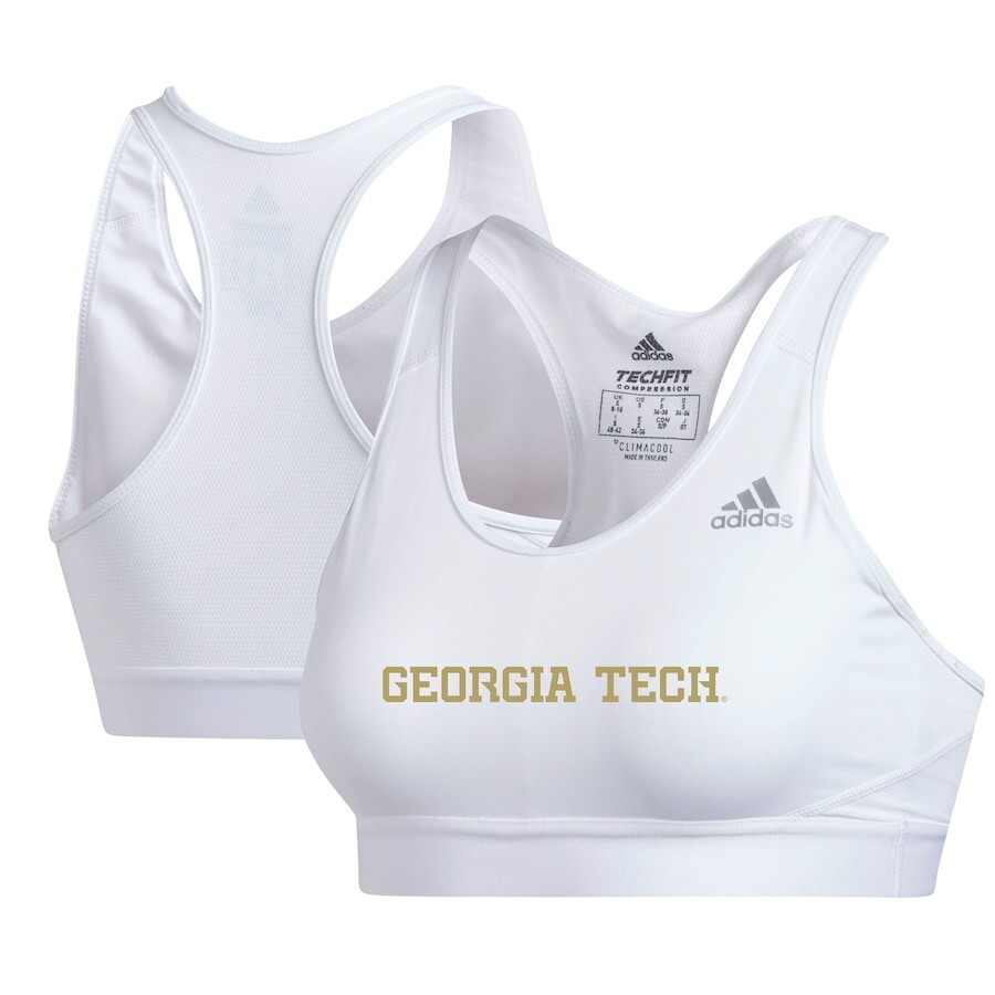 

Спортивный бюстгальтер adidas Georgia Tech Yellow Jackets, белый