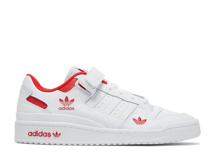 Кроссовки Adidas FORUM LOW 'CLOUD WHITE RED', белый кроссовки adidas forum low the grinch цвет white red