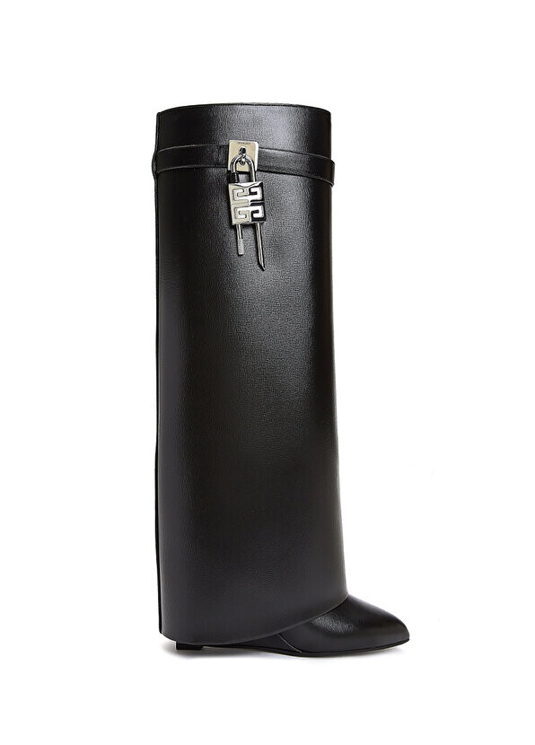 

Черные женские кожаные ботинки с замком shark lock Givenchy