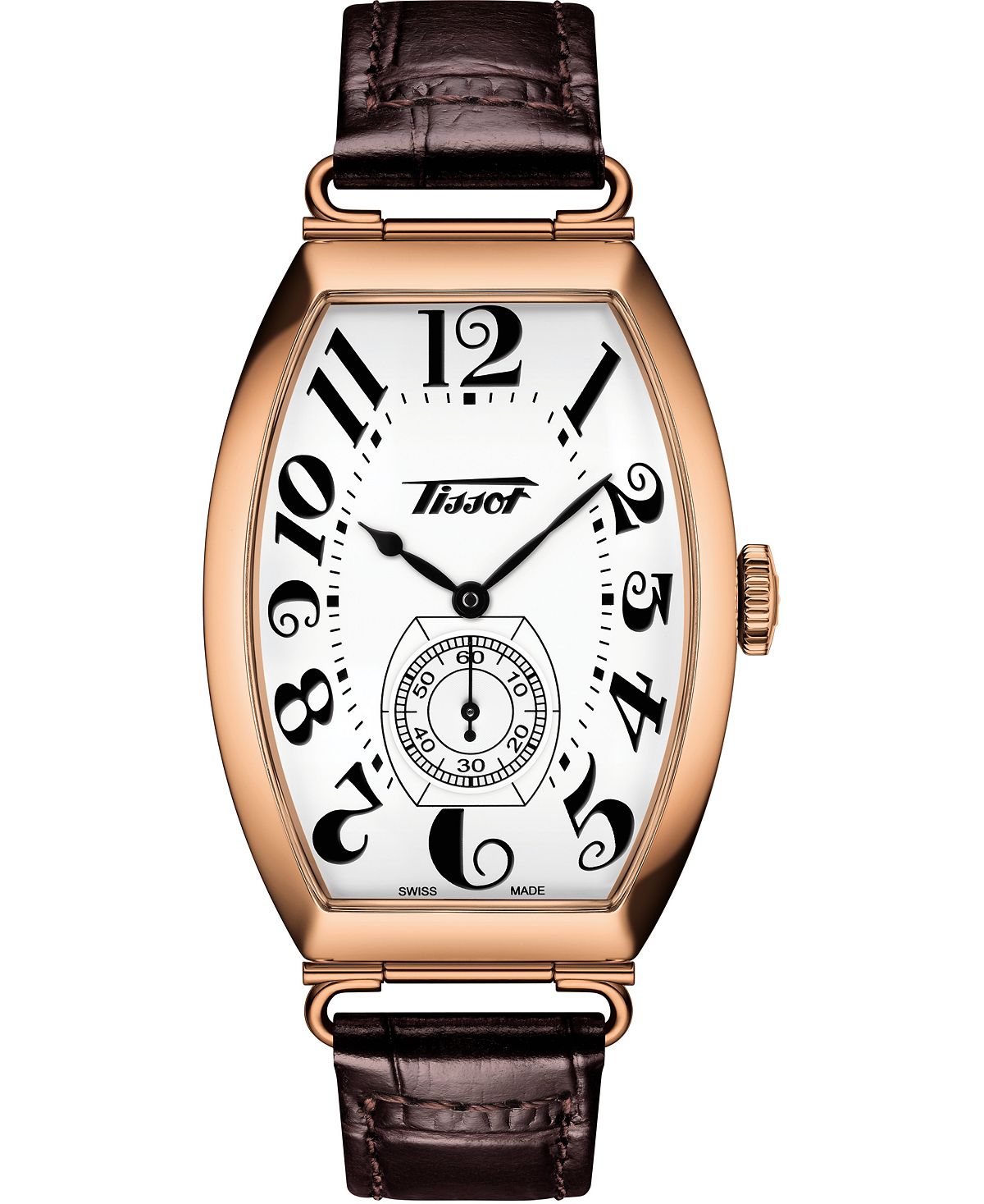 цена Часы унисекс, швейцарские автоматические часы Heritage Porto с коричневым кожаным ремешком, 42 мм Tissot, коричневый