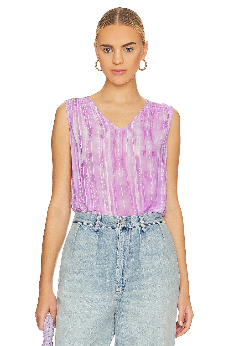 

Топ Bella Dahl Gathered Halter Midi, цвет Orchid Stripe Print