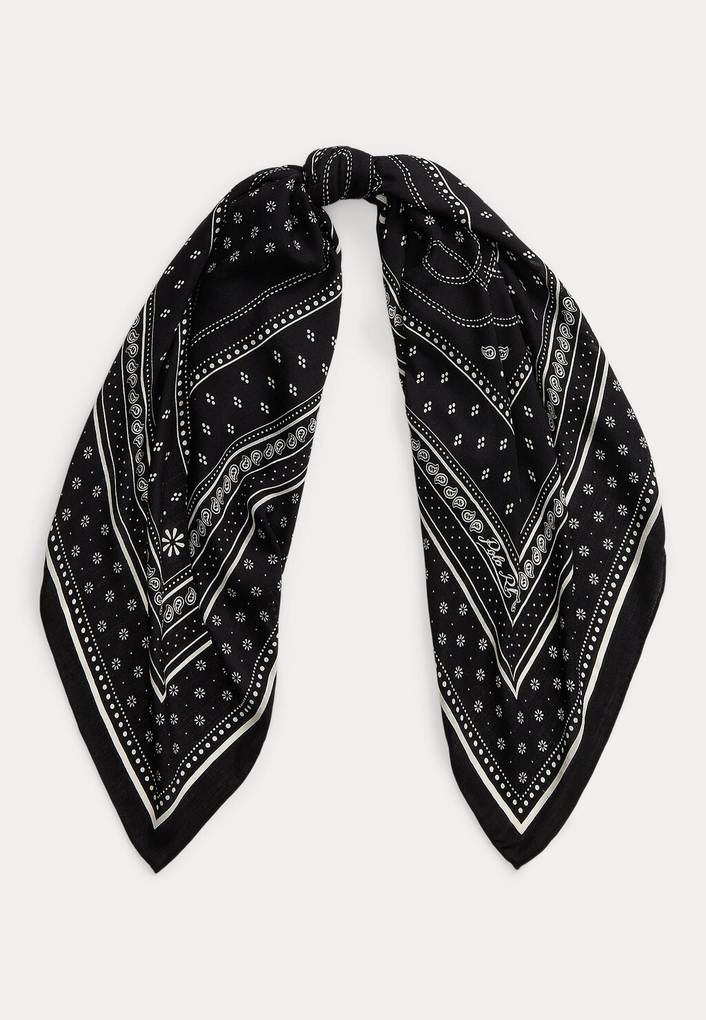 

Шарф GRAPHIC BORDER WOOL SCARF Ralph Lauren, черный