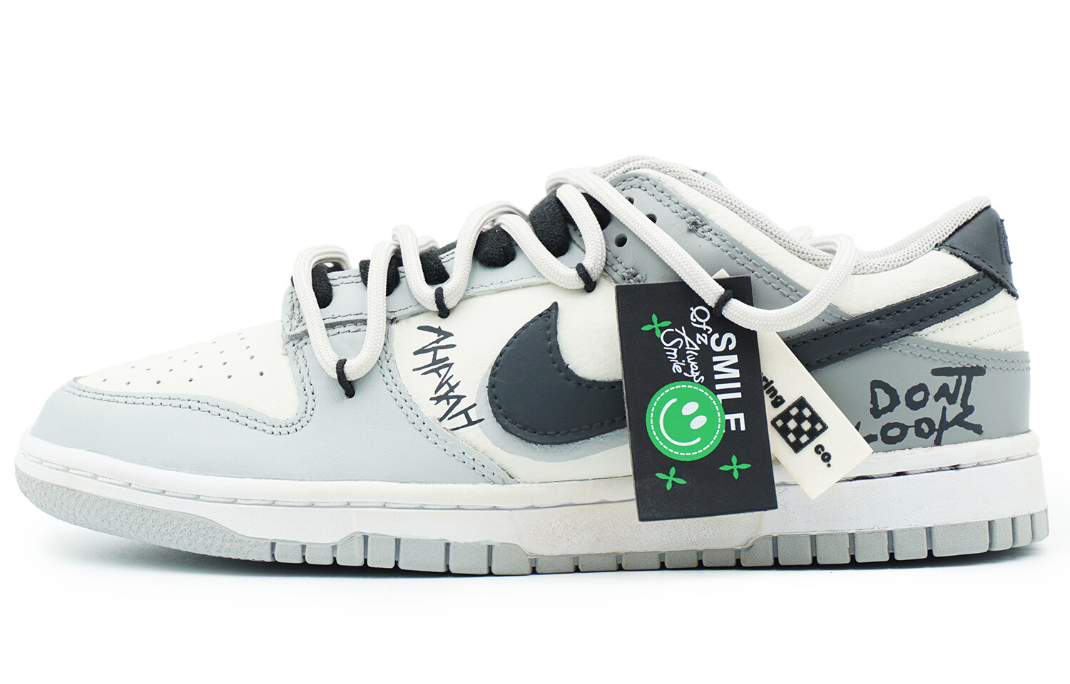 

Кроссовки для скейтбординга Dunk мужские низкие серые/белые/черные Nike