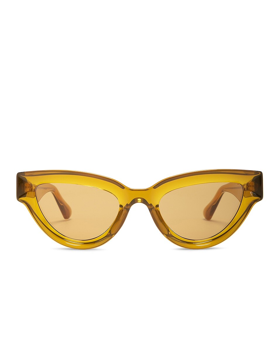 

Солнцезащитные очки Bottega Veneta Edgy, цвет Shiny Transparent Mustard