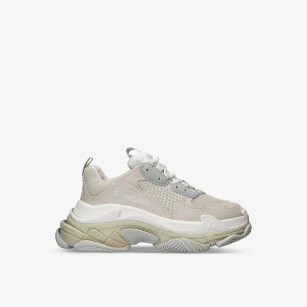 

Кроссовки средней высоты Triple S из кожи и сетки Balenciaga, бежевый
