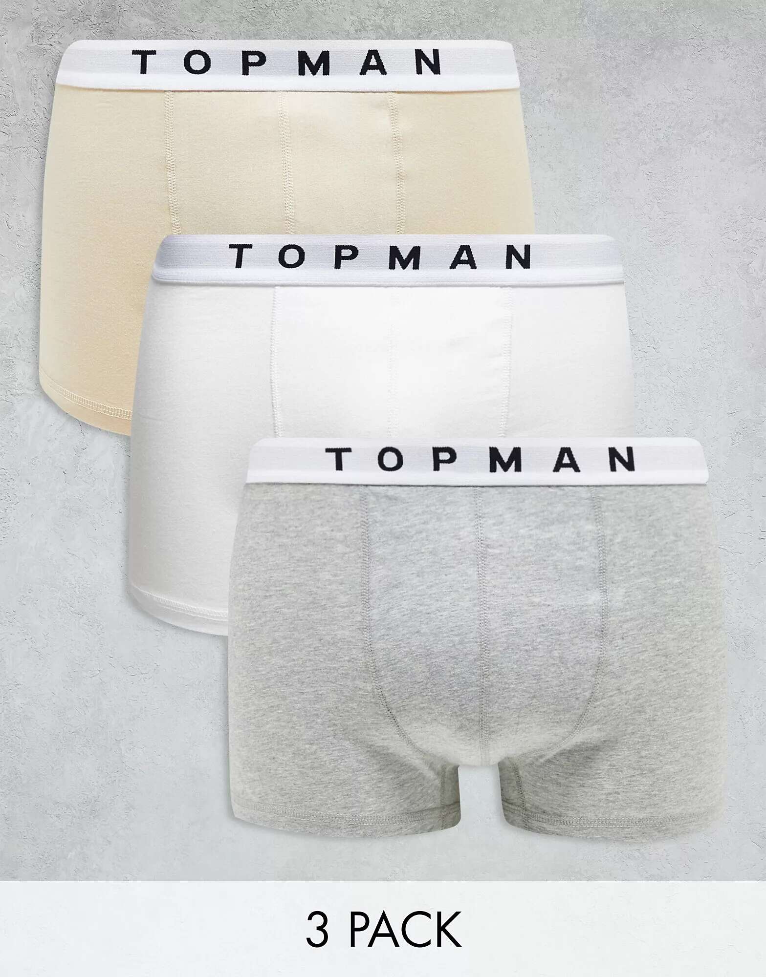 цена Три пары плавок Topman серого, белого и каменного цвета