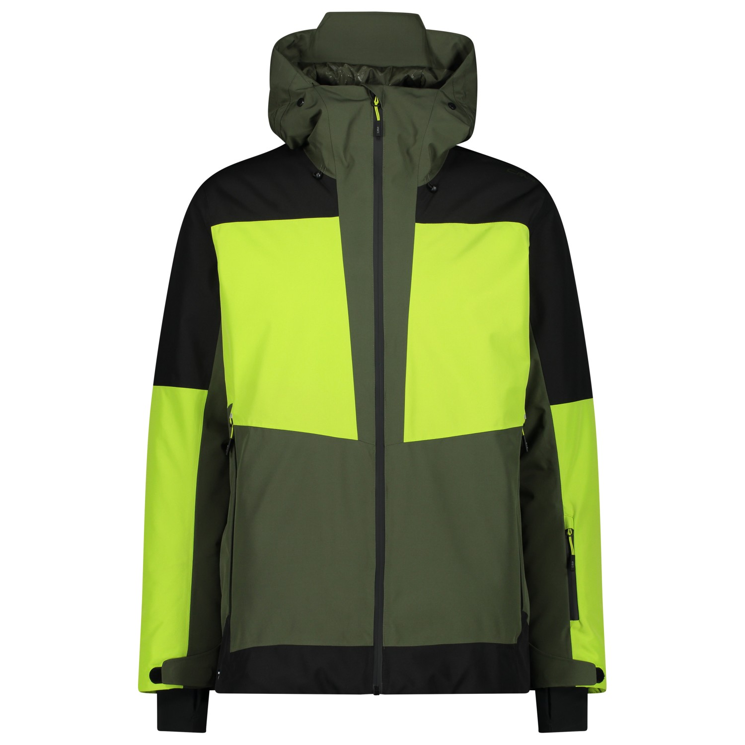 Лыжная куртка Cmp Jacket Fix Hood PL Pongee Jacquard, цвет Oil Green