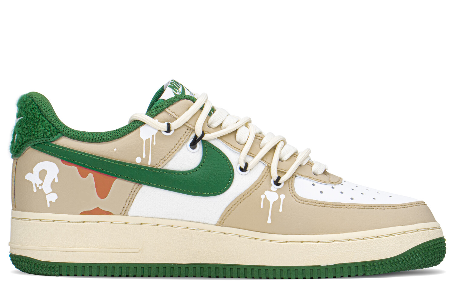 

Кроссовки Nike Air Force 1 Skateboard Shoes Men Low-Top Brownish-green-white