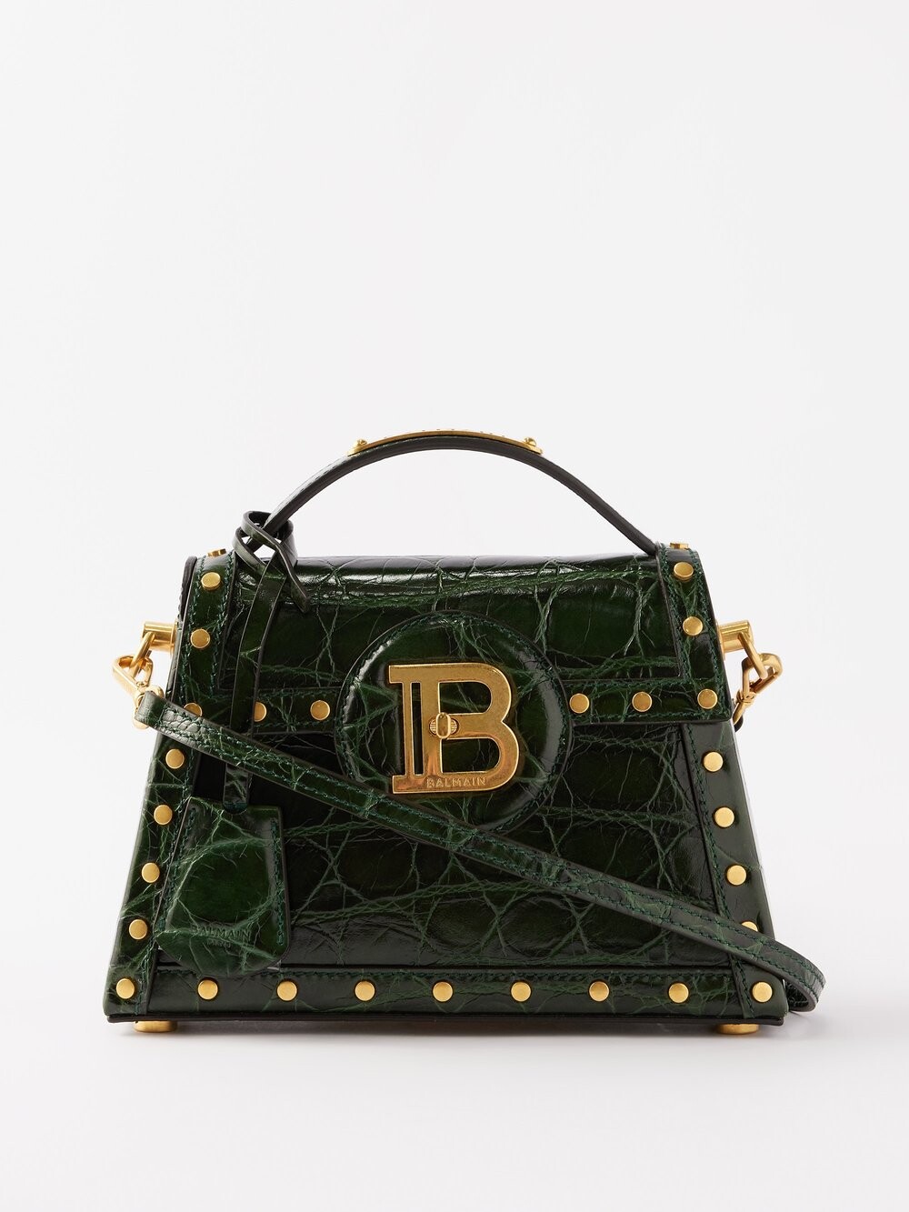 

Сумка bbuzz dynasty из кожи с тиснением под кожу крокодила Balmain, зеленый