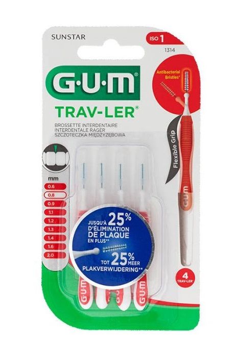 Межзубные щетки Gum Trav-Ler 0,8mm, 4 op. цена и фото