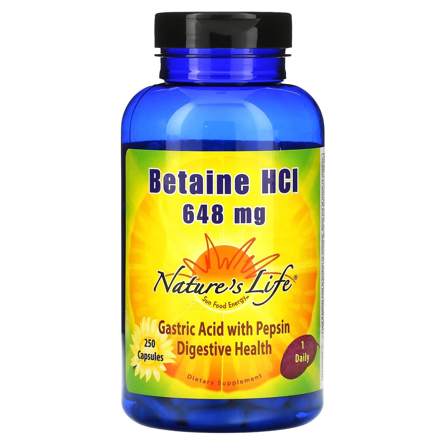 

Бетаина гидрохлорид, 648 мг, 250 капсул, Nature's Life