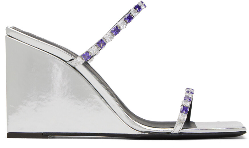 

Серебряные босоножки на каблуке Shangay Giuseppe Zanotti