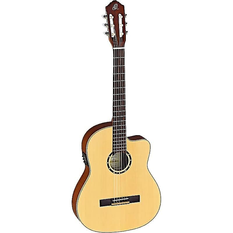 Акустическая гитара Ortega Guitars RCE125SN Family Series Slim Neck & Thinline Body Nylon String Guitar w/ Gig Bag