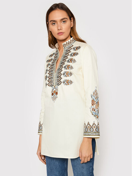 

Туника свободного кроя Tory Burch, бежевый