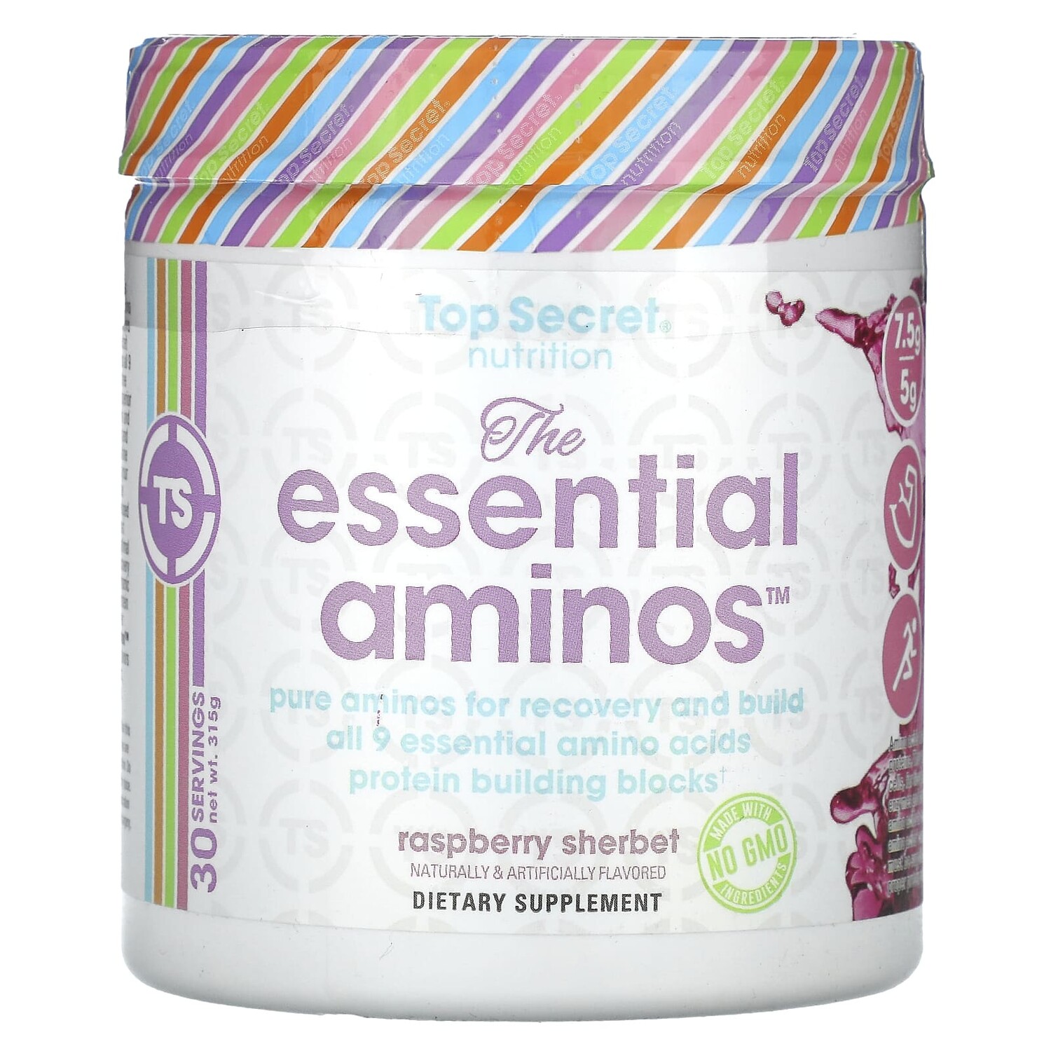 

The Essential Aminos, малиновый щербет, 315 г (11,11 унции), Top Secret Nutrition
