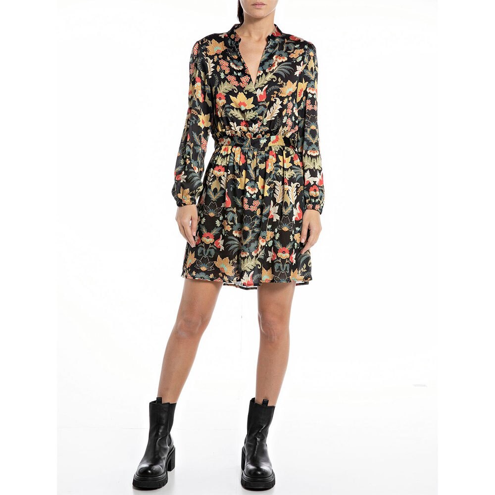 

Короткое платье Replay W9058 .000.74038 Long Sleeve, разноцветный