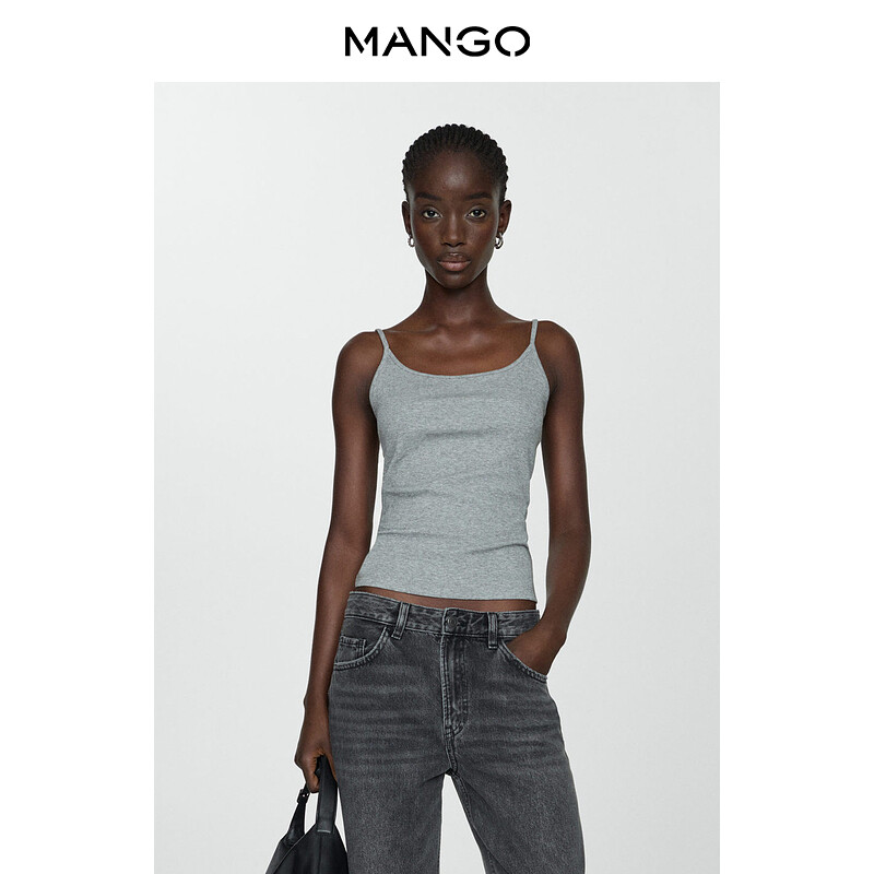 

Женская кофта Mango из смешанного хлопка с квадратным вырезом, серый