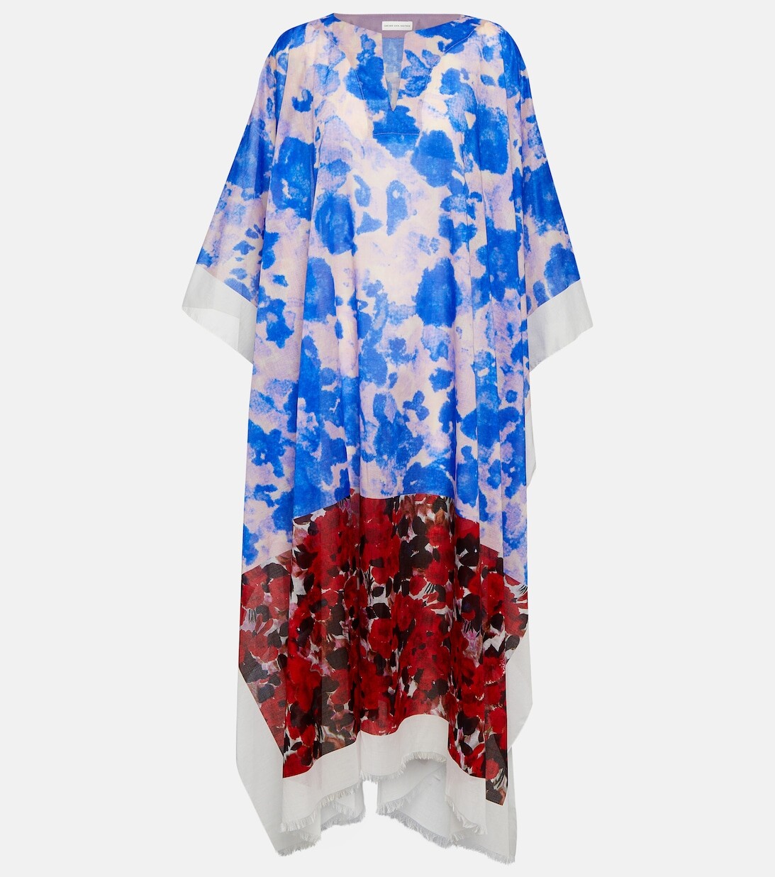 

Пляжное платье из хлопка с принтом DRIES VAN NOTEN, синий