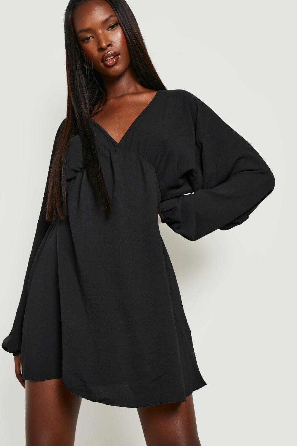 

Тканое мини-платье Boohoo, черный