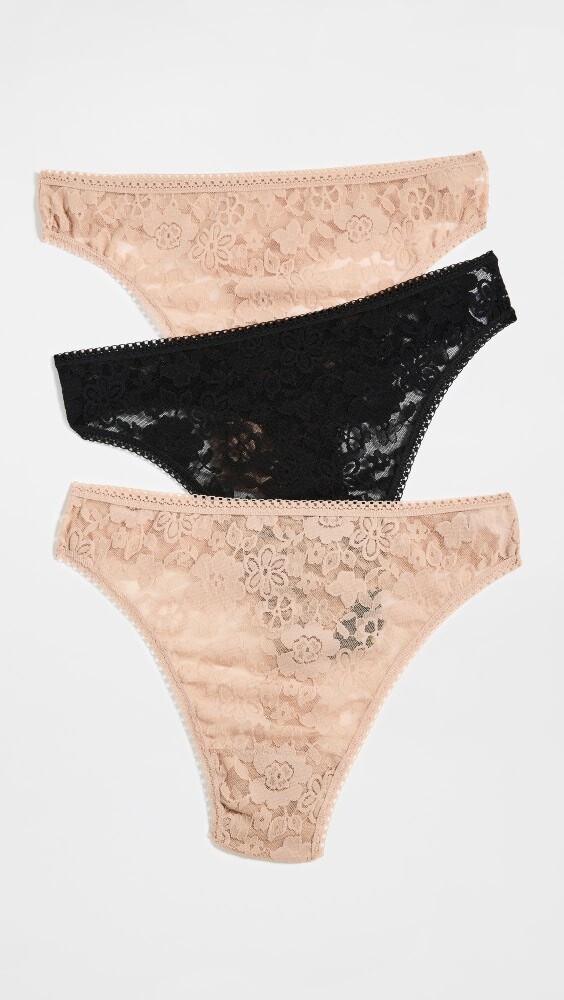 

Стринги Hanky Panky Daily Lace High Cut 3 шт, серо-коричневый