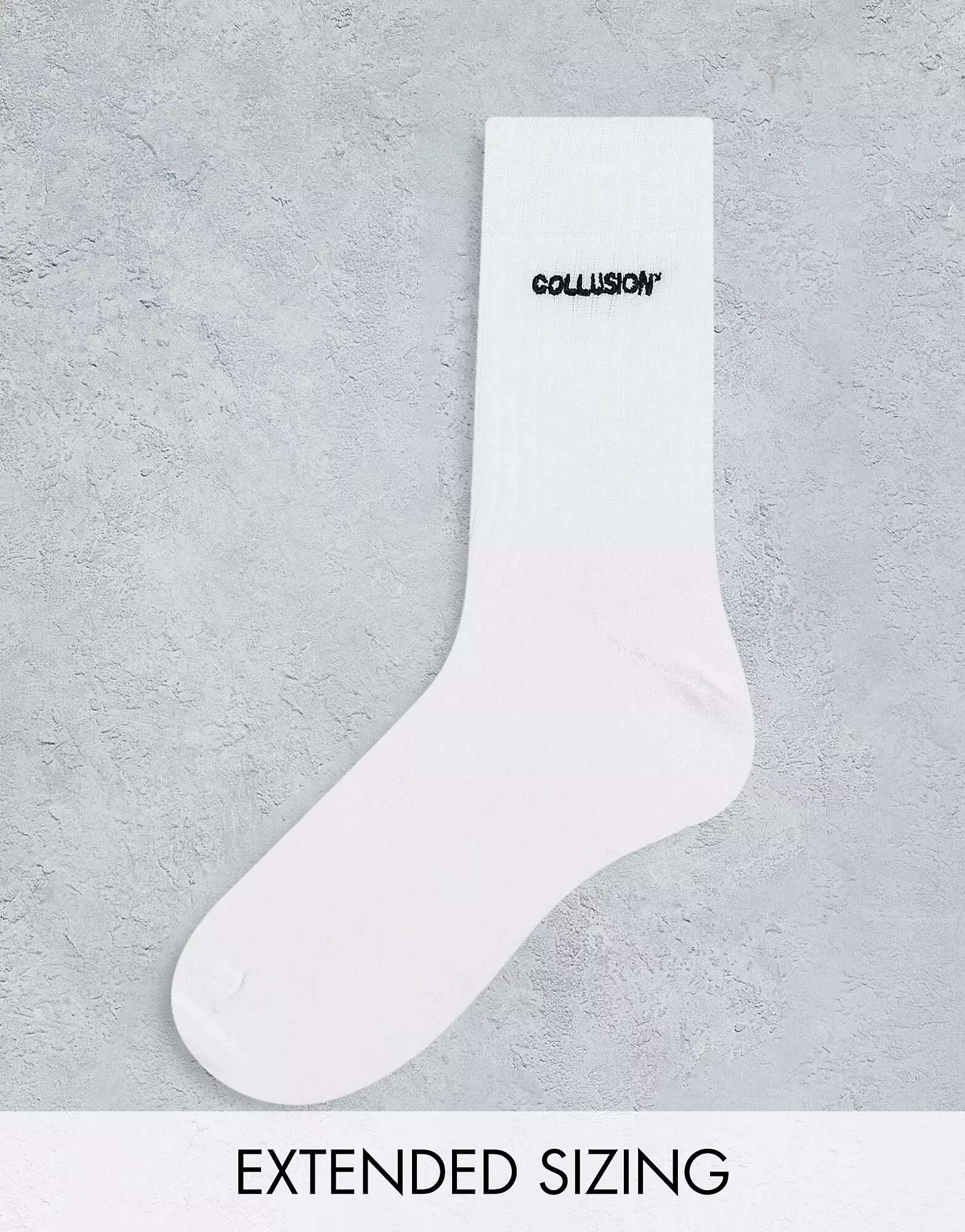 Белые фирменные носки унисекс COLLUSION носки белые унисекс