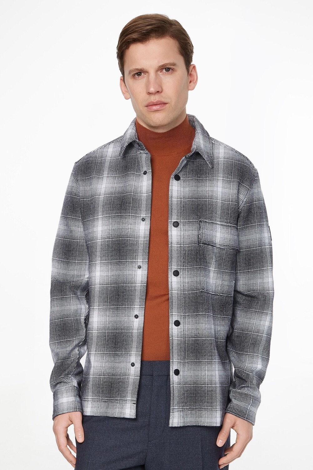 

Черная клетчатая рубашка Calvin Klein, черный