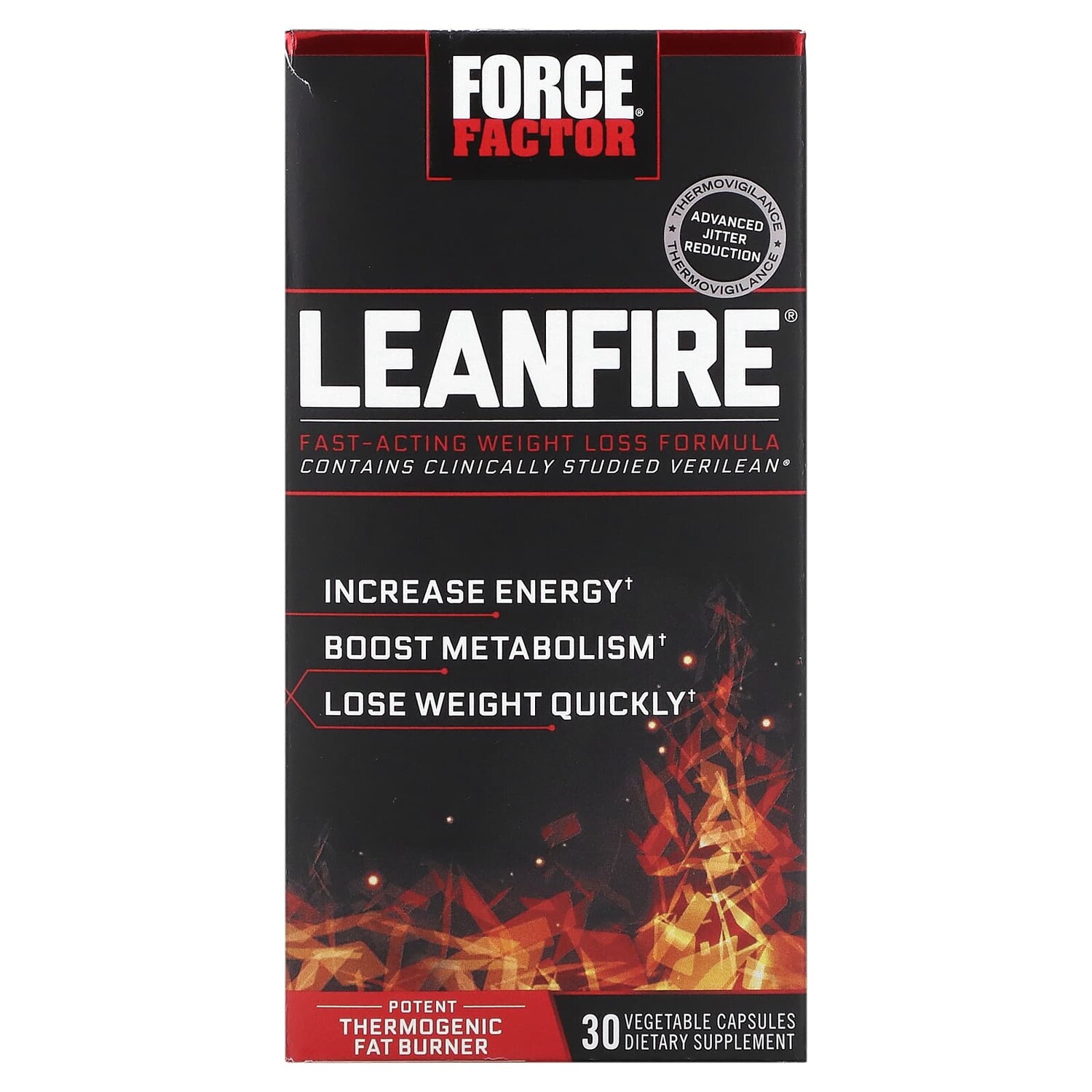 

LeanFire, формула для быстрого снижения веса, 30 растительных капсул, Force Factor