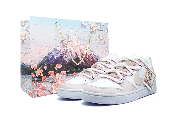 

Кроссовки Nike Court Borough Skateboarding Shoes Women's Low-top Pink, белый