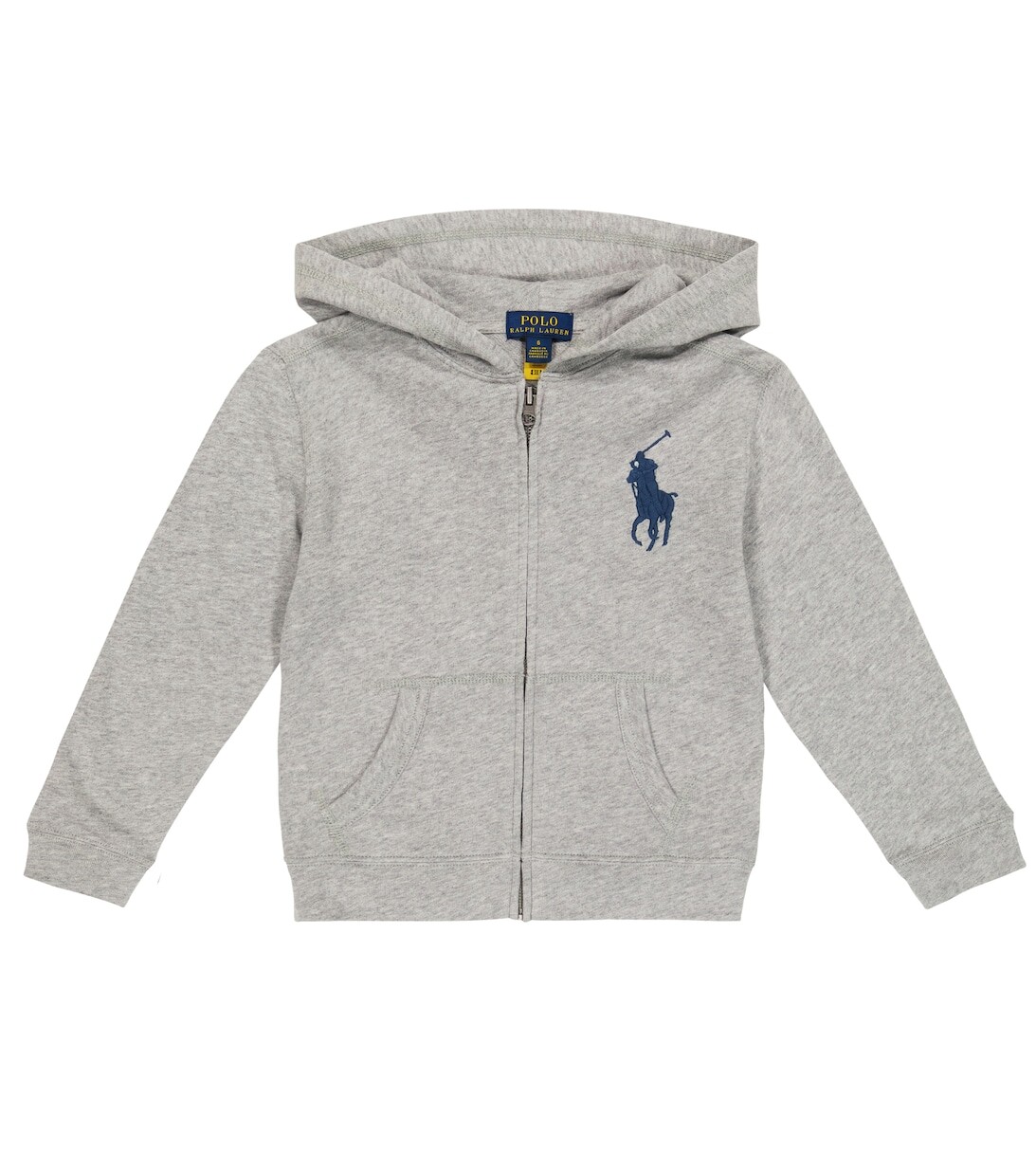 

Худи из хлопкового джерси на молнии Polo Ralph Lauren, серый
