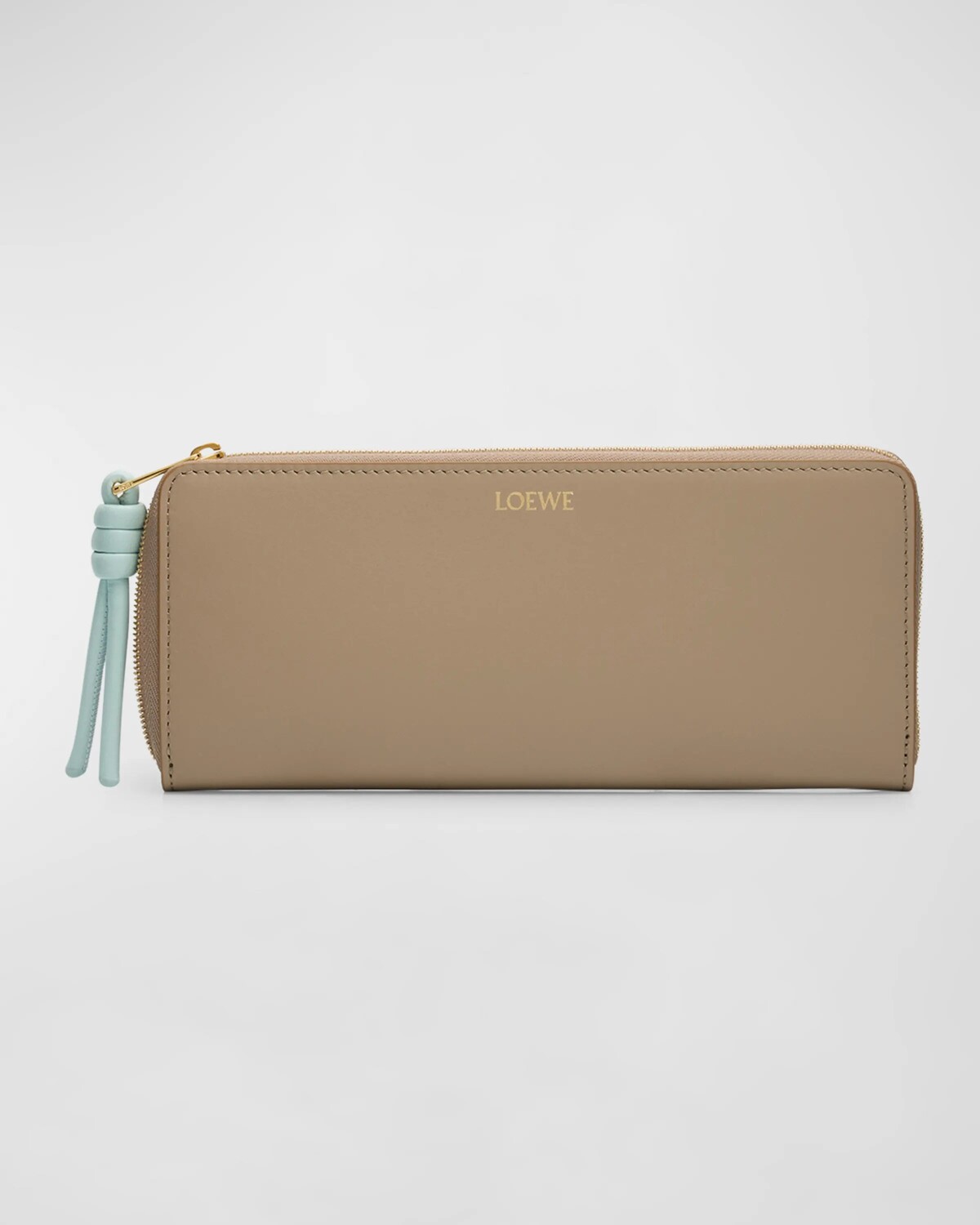 

Кожаный кошелек Knot Continental на молнии Loewe, цвет Sand/Blue Iceberg