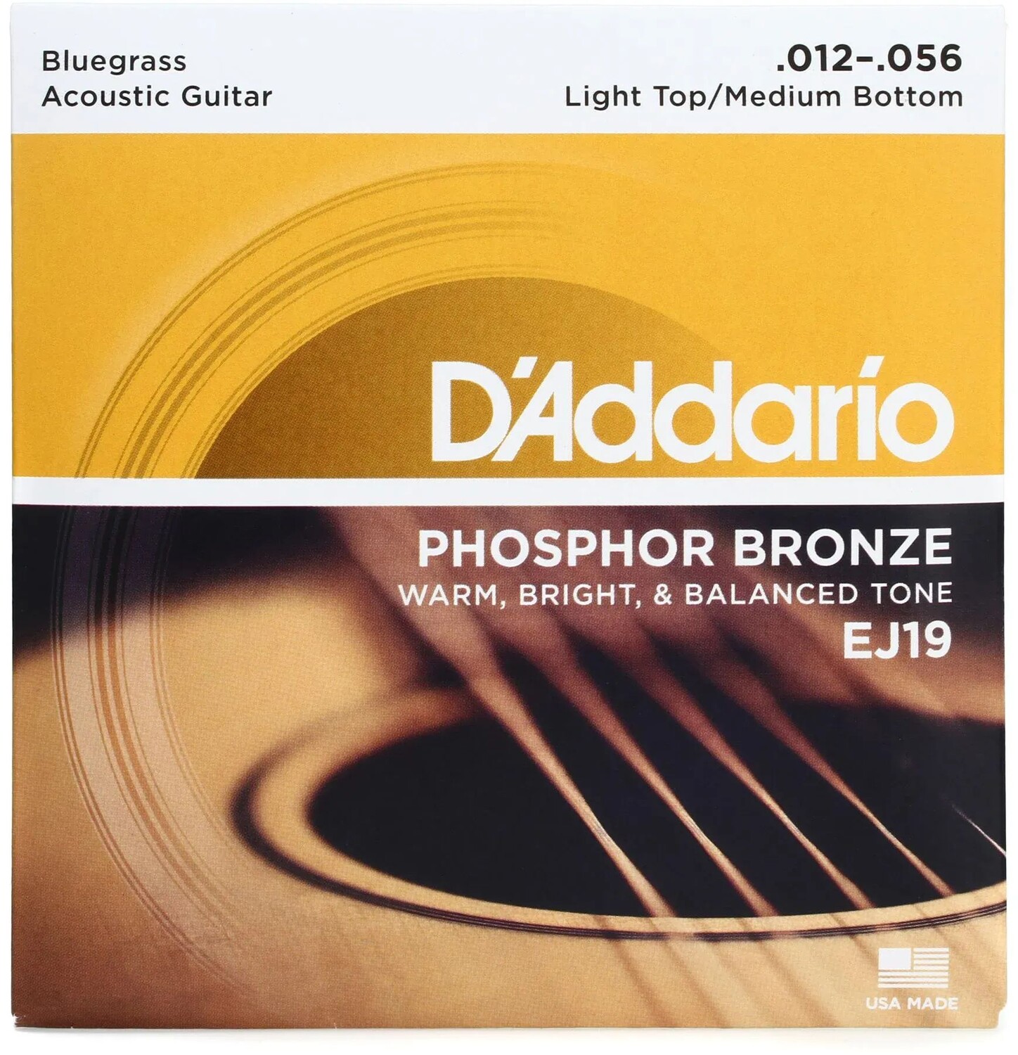

Струны D'Addario EJ19 для акустической гитары из фосфористой бронзы — .012-.056 Светлый верх/средний низ