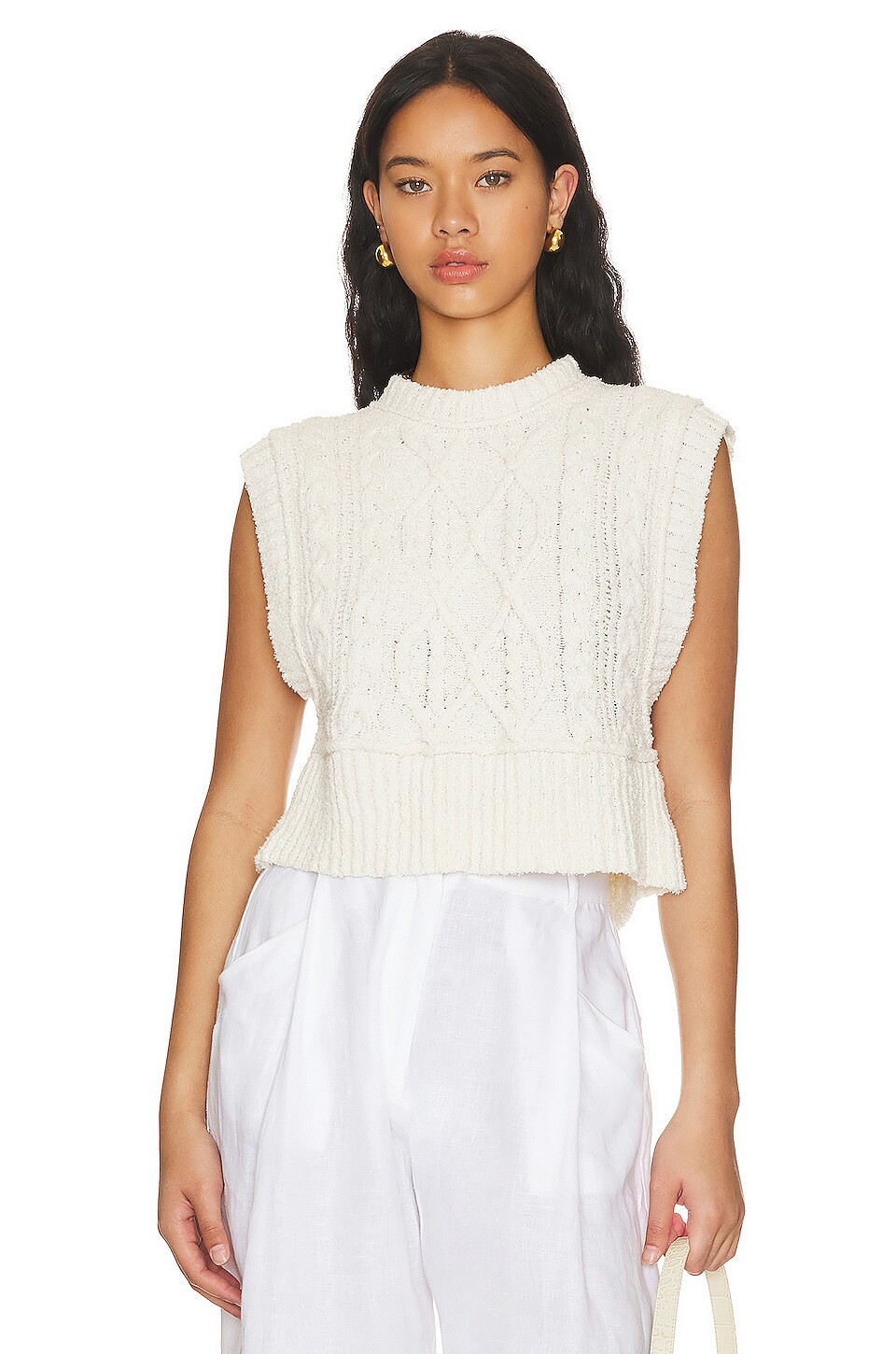 

Жилет Free People Rowan, слоновая кость