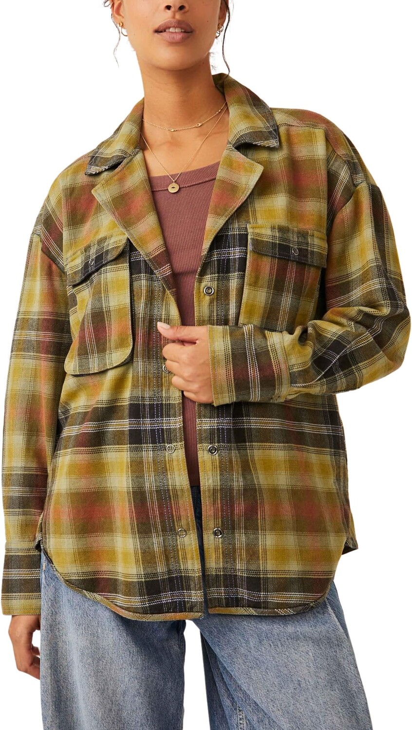 

Рубашка Izzy Cargo Free People, цвет Olive Combo