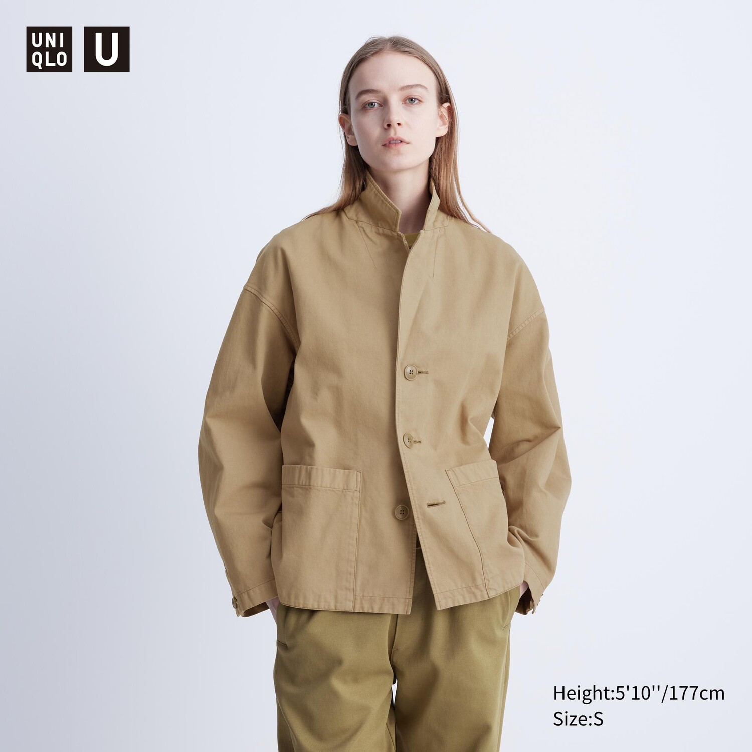 

Квадратная куртка UNIQLO, хаки