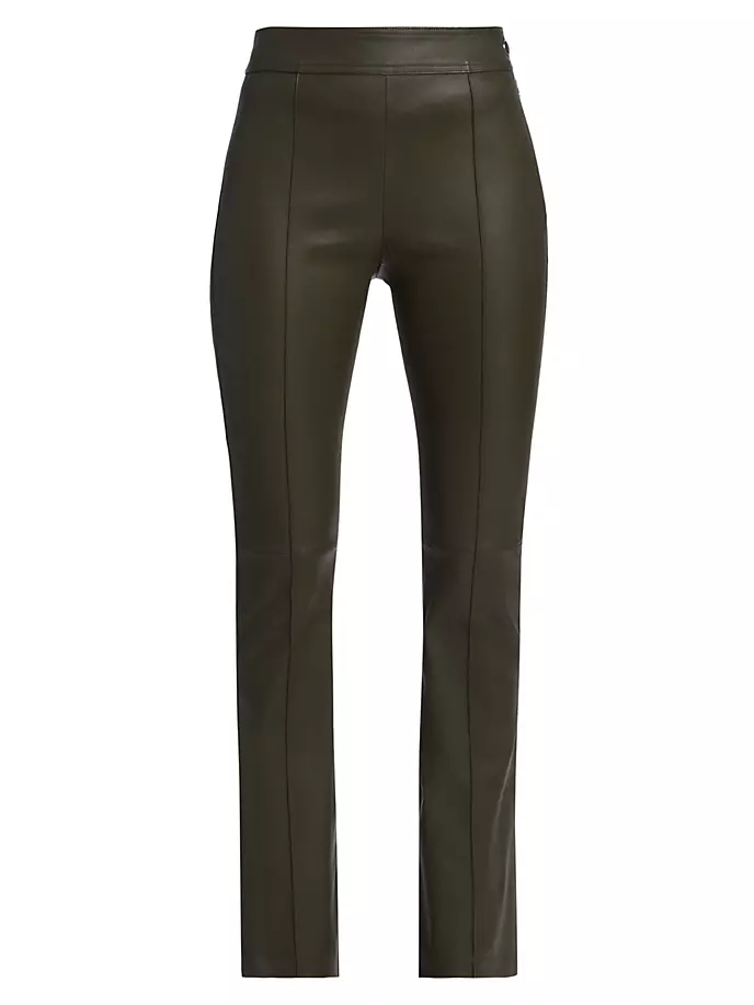 

Укороченные кожаные брюки-клеш Helmut Lang, темно-оливковый, Зеленый