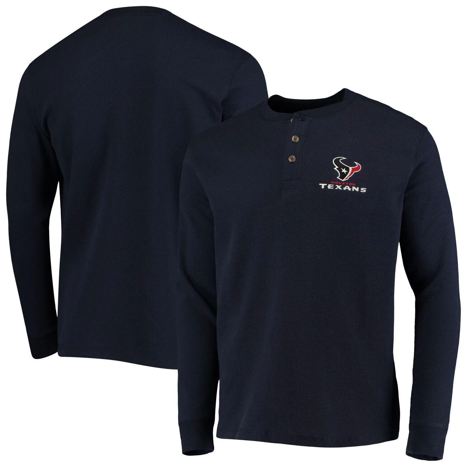 

Мужская темно-синяя футболка с длинным рукавом Dunbrooke Houston Texans Logo Maverick Thermal Henley, Синий