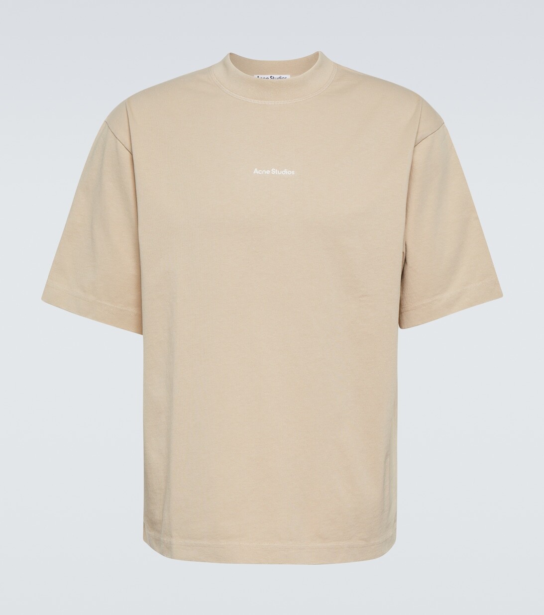 

Футболка из хлопкового джерси с логотипом Acne Studios, бежевый
