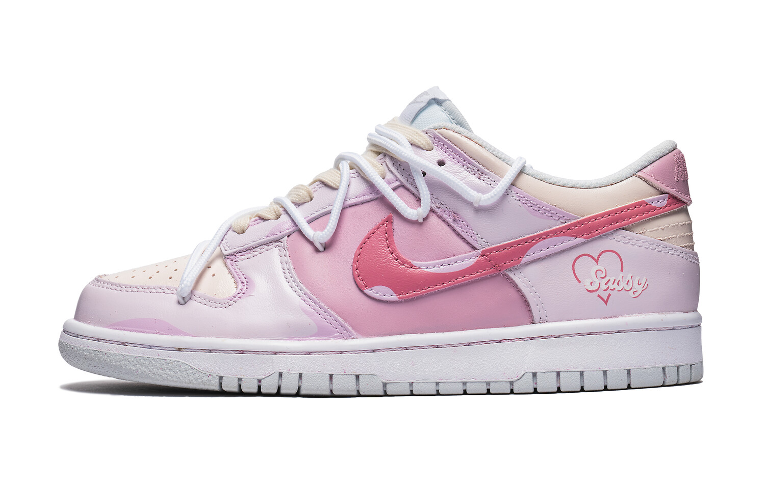 

Кроссовки Nike Dunk Skateboarding Shoes Women's Low-top White/pink, розовый