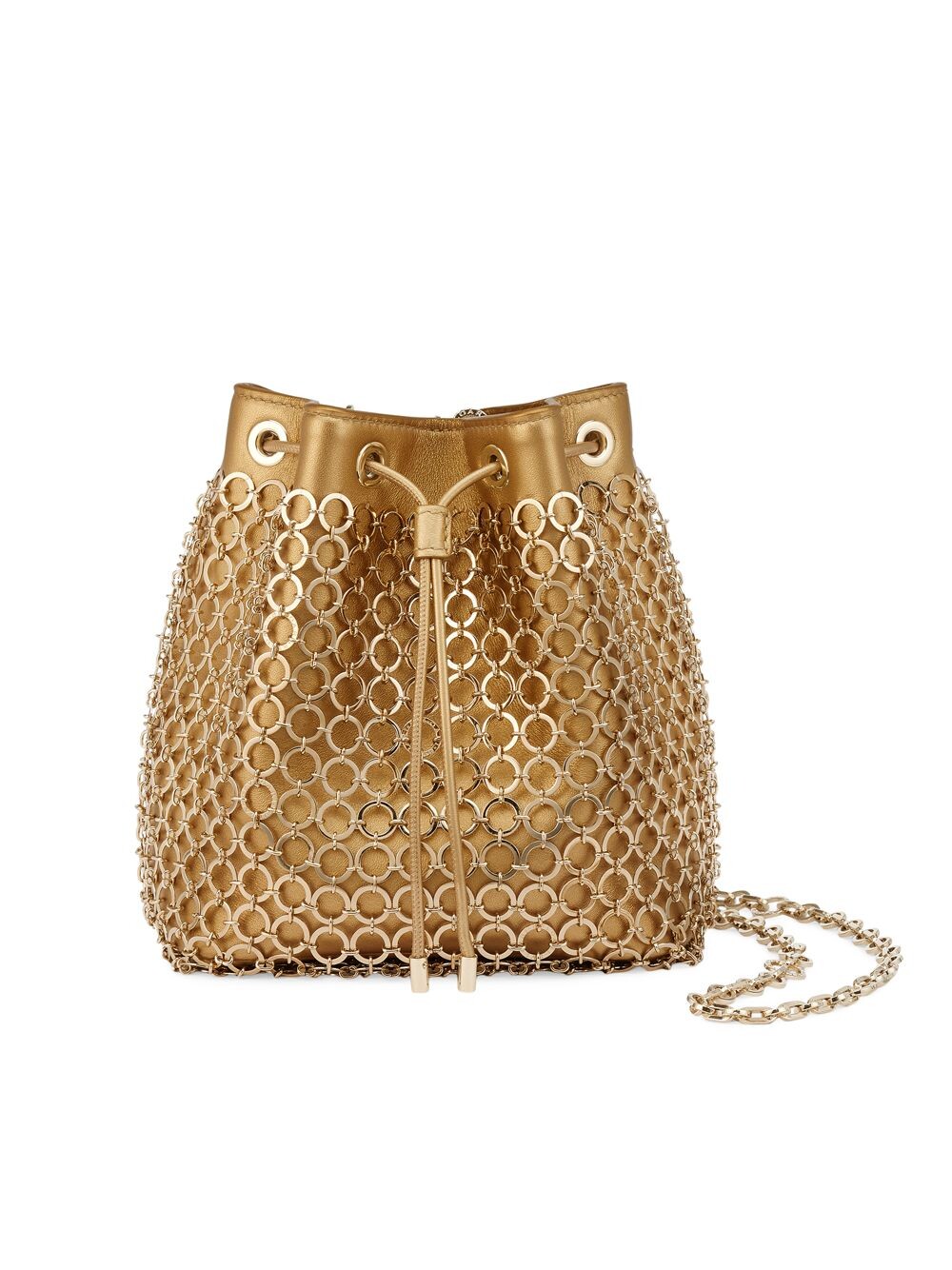 

Сумка-мешок Serpenti Heritage Mesh из металлизированной кожи BVLGARI, золотой
