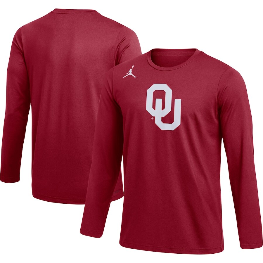 

Футболка с длинным рукавом Jordan Brand Oklahoma Sooners, малиновый