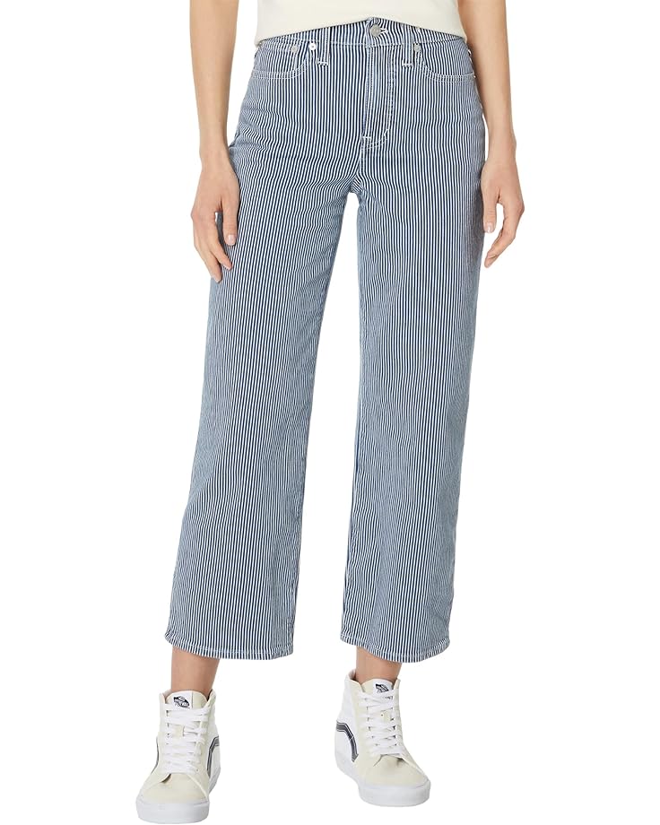 Джинсы Madewell The Perfect Vintage Wide-Leg Crop in Indigo Railroad Stripe, цвет Indigo Railroad