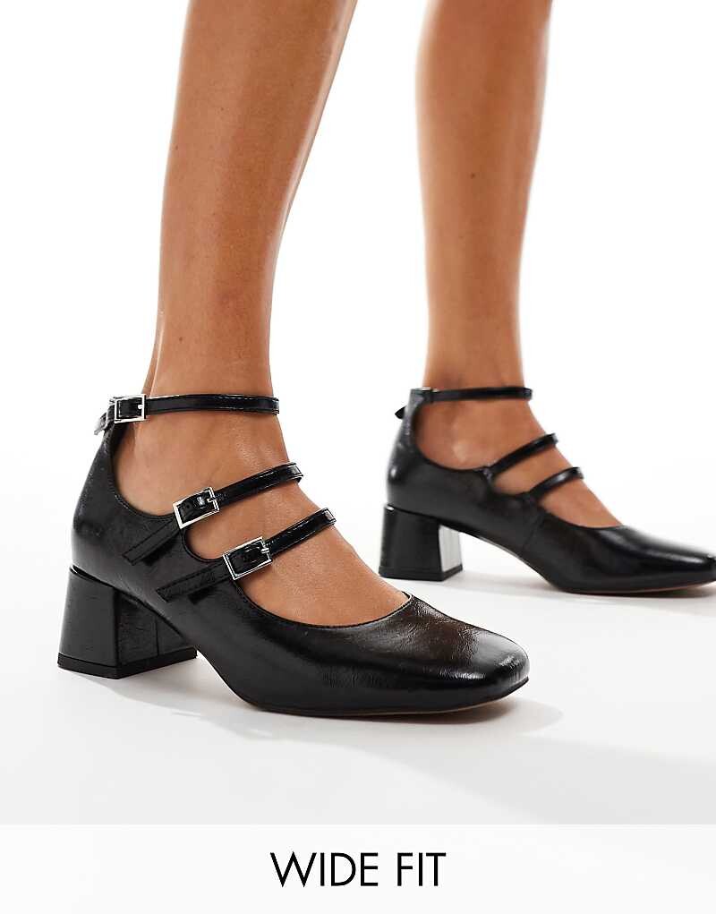 

ASOS DESIGN – Socco – Черные туфли Mary Jane на среднем каблуке, широкая посадка