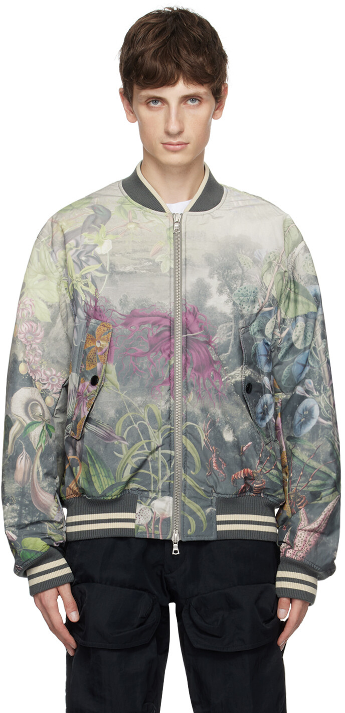 

Разноцветный бомбер с цветочным принтом Dries Van Noten