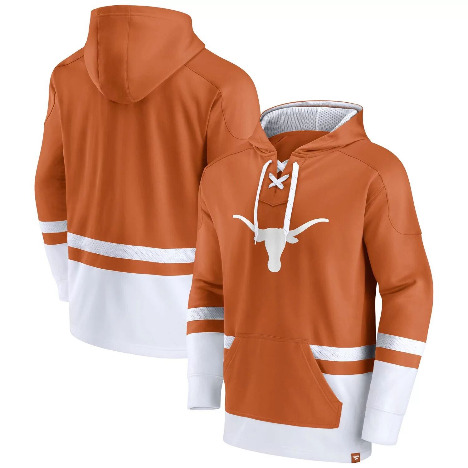 

Мужской пуловер с капюшоном с логотипом Texas Orange Texas Longhorns First Battle Fanatics