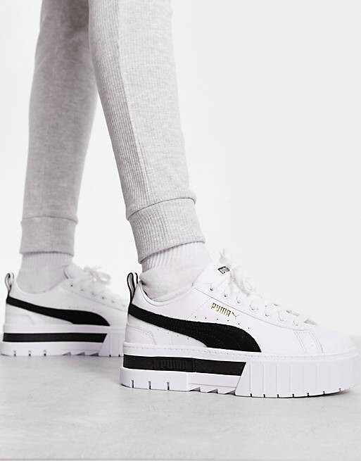 

Бело-черные массивные кроссовки Puma Mayze, Черный