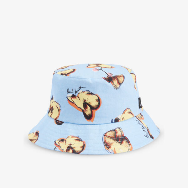 

Хлопковая шляпа с графичным принтом orchids Paul Smith, цвет blues