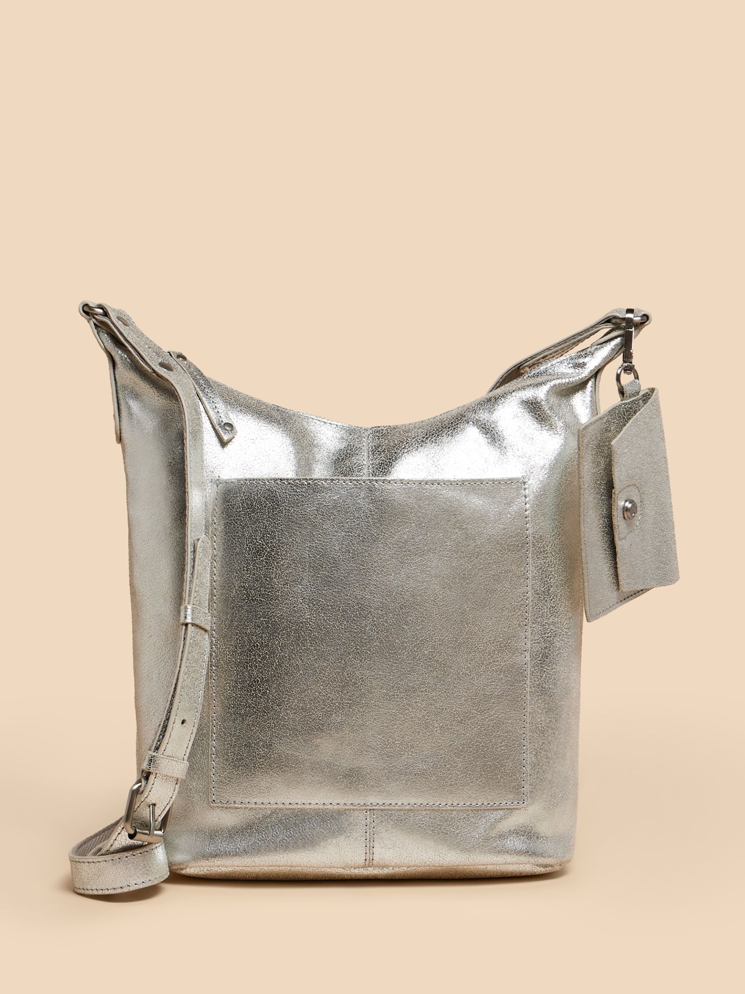 Кожаная сумка через плечо Fern White Stuff, серебряный