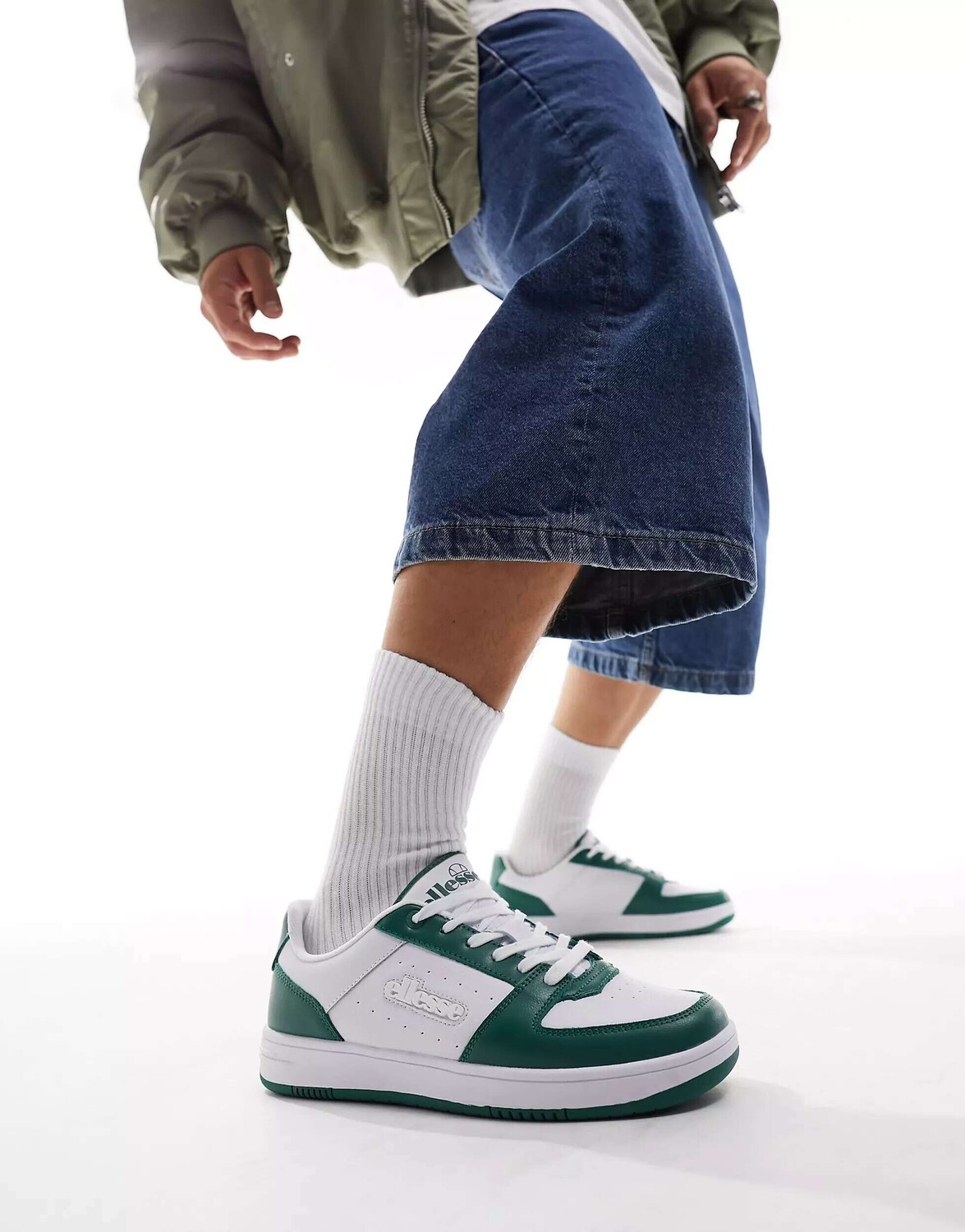 

Белые и зеленые кроссовки Ellesse Panaro Cupsole