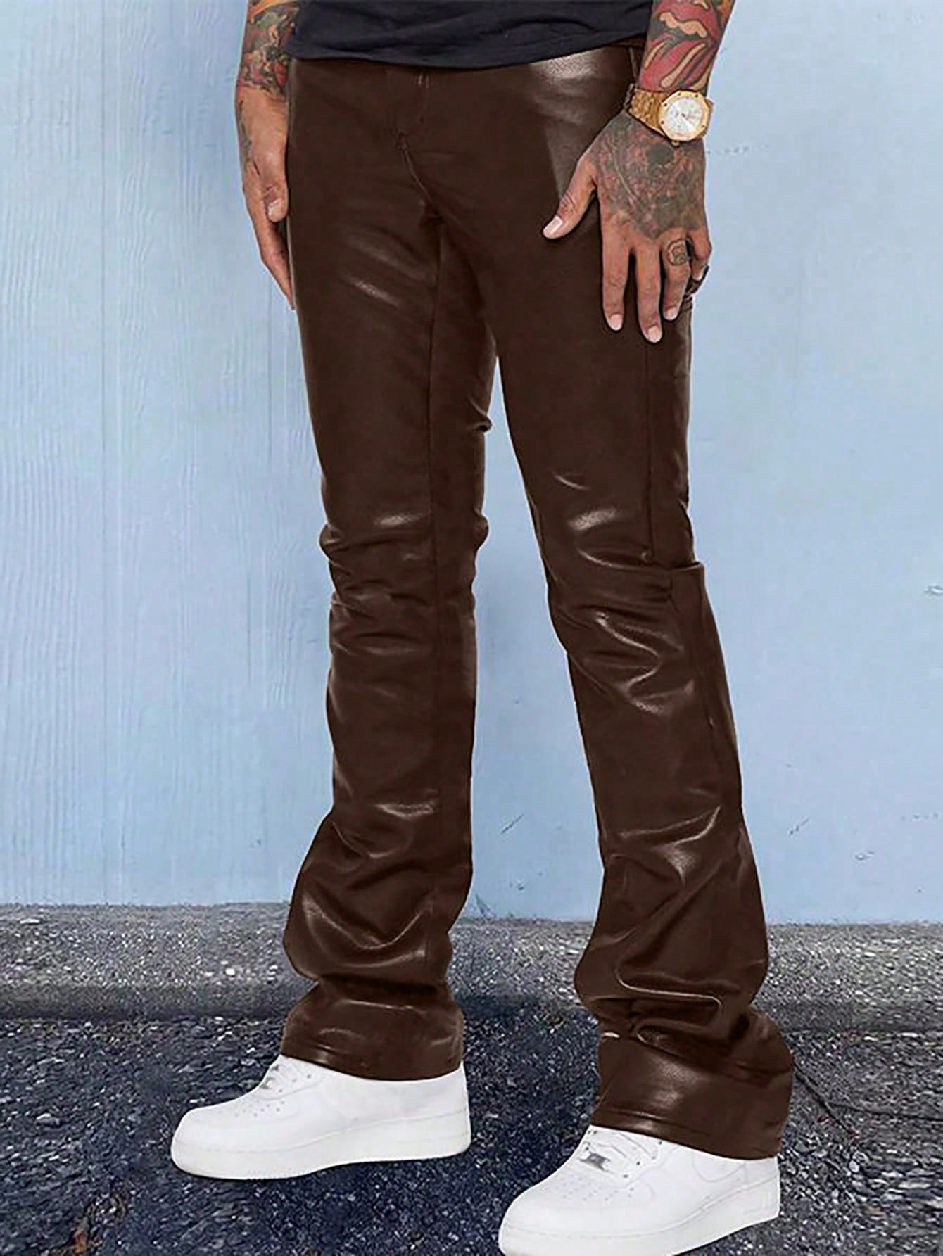 Мужские брюки с карманами и клапанами Manfinity EMRG, кофейный коричневый весенние модные мужские модные брюки из искусственной кожи в рок стиле мужские облегающие мотоциклетные брюки из искусственной кожи